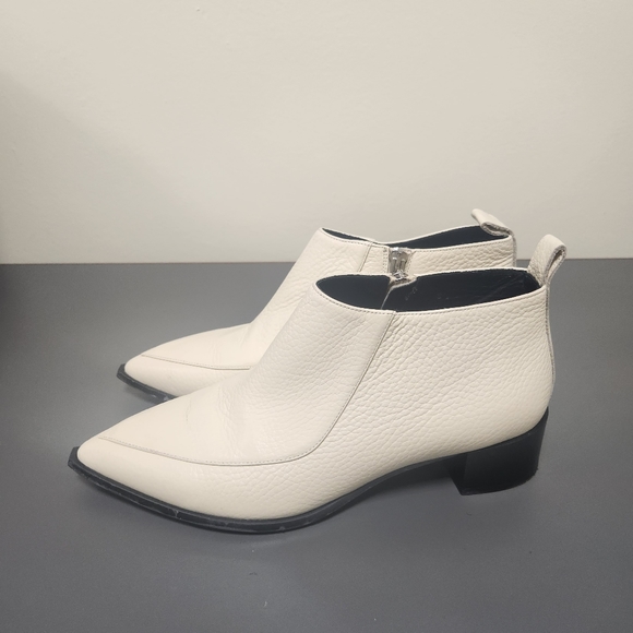 Everlane The Boss Cream Bone Boots Booties Pebbled Leather Size 8.5 - Picture 3 of 12